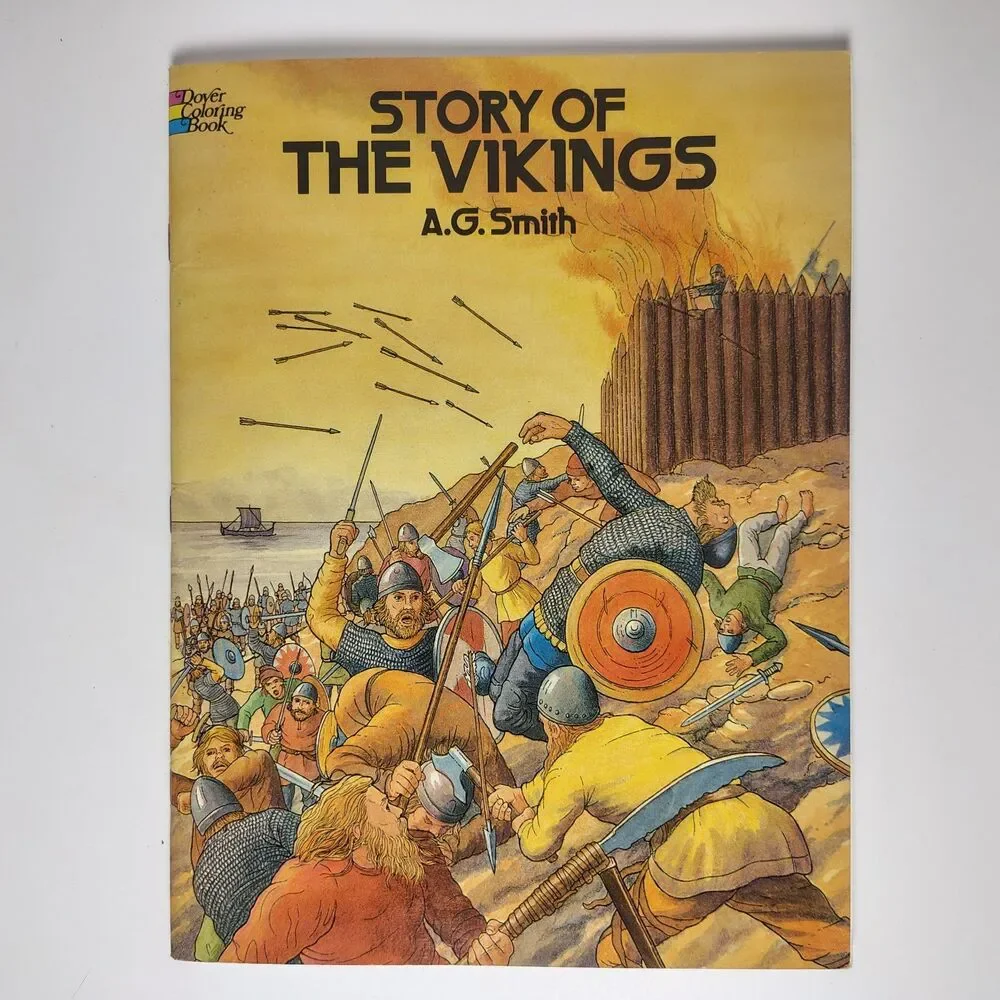 Story Of The Vikings Paperback Historical Educational Coloring Book